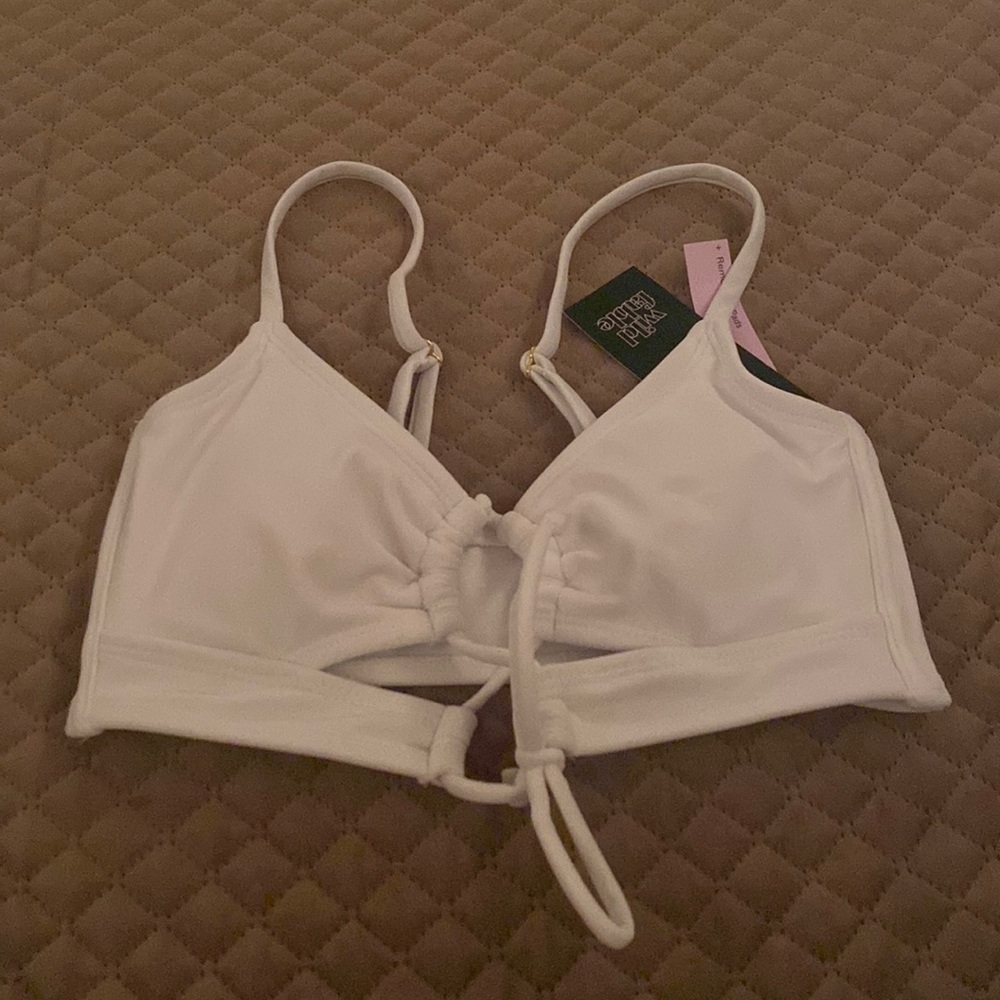 Wild‎ Fable White Tie Up Swim Top
